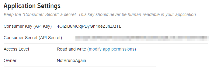 Twitter API Keys
