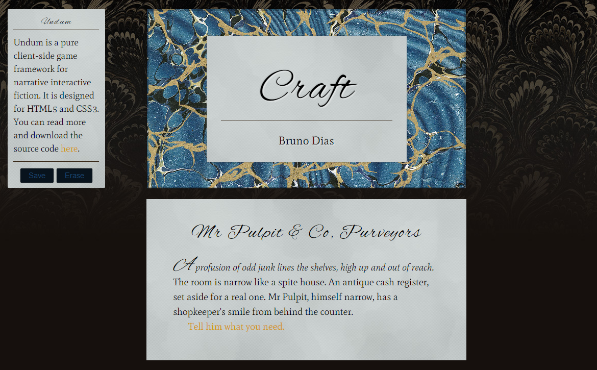 A screenshot of Craft